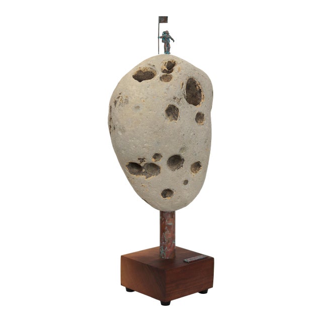 Astro 015 - 3d Three Dimensional Vertical Original Contemporary Abstract Mixed Media Stone Sculpture by Kevin Perrault For Sale