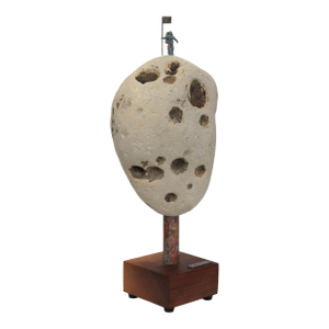 Astro 015 - 3d Three Dimensional Vertical Original Contemporary Abstract Mixed Media Stone Sculpture by Kevin Perrault