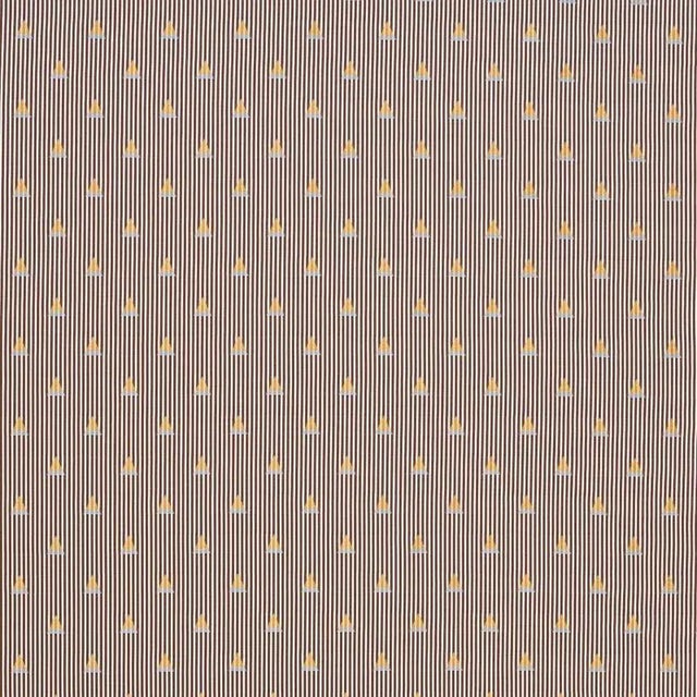 Sample - Schumacher Ludus Stripe Fabric in Brown For Sale