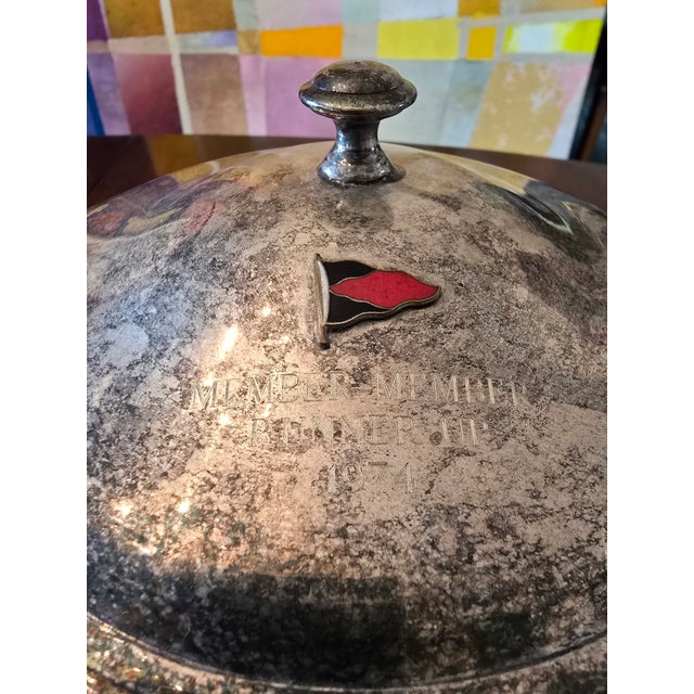 Art Deco Vintage Silvered Yachting Trophy Centerpiece For Sale - Image 3 of 10