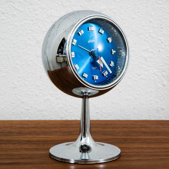 Mid Century Modern Alarm Clock Linden Japan Space Age Chrome