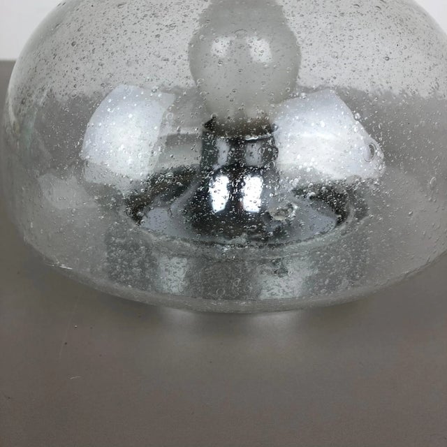 Vintage Ice Glass Bubble Wall Light from Hillebrand Leuchten, Germany For Sale - Image 14 of 15