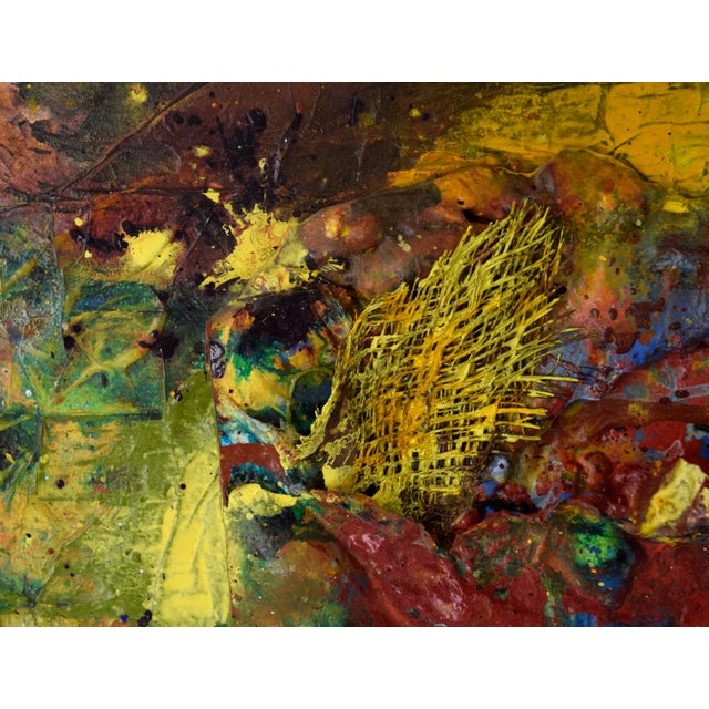 Textile Galaxy Assemblage - Abstract Expressionist Composition in Acrylic on Canvas by Charles David Francis For Sale - Image 7 of 10