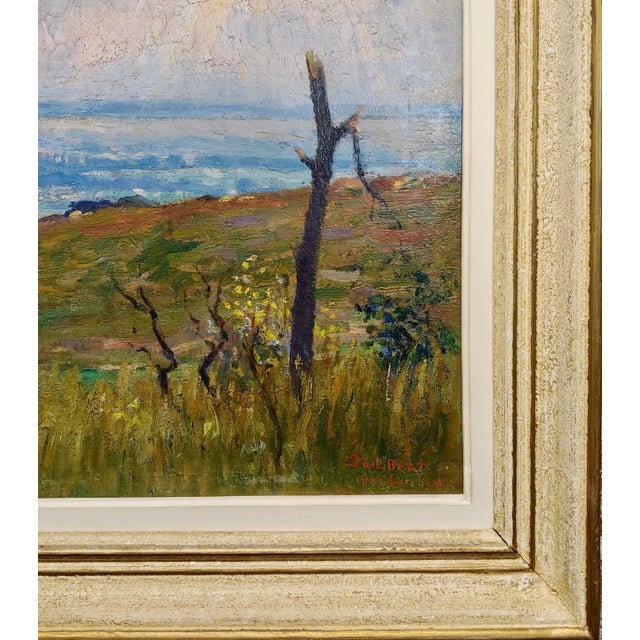 Textile Narcise Guilbert -1917 French Country Side Landscape in Verdun-Oil Painting For Sale - Image 7 of 10