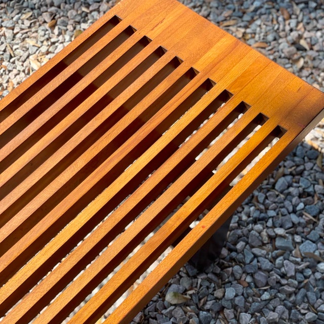 1960s MCM George Nelson Style Slat Bench For Sale - Image 10 of 10