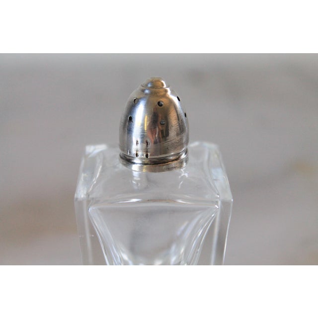 Vintage Glass & Sterling Silver Salt & Pepper Shakers For Sale In Milwaukee - Image 6 of 8