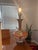 Cream 1960s Mid-Century Modern Lava Drip Glaze Ceramic Table Lamp on Walnut Base For Sale - Image 8 of 8