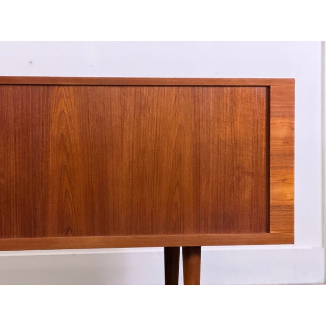 1960s 1960s Hans J Wegner "President" Credenza - Mid Century Danish Modern Teak Tambour Door Cabinet For Sale - Image 5 of 12