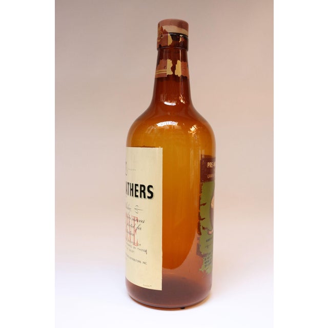 Vintage Three Feathers Whiskey Oversized Store Display Advertising Glass Bottle For Sale - Image 4 of 12