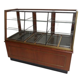 Antique Mahogany Bakery Display Cabinet, 1920s For Sale