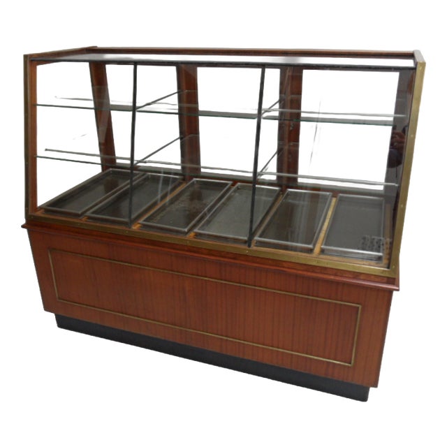 Antique Mahogany Bakery Display Cabinet, 1920s For Sale