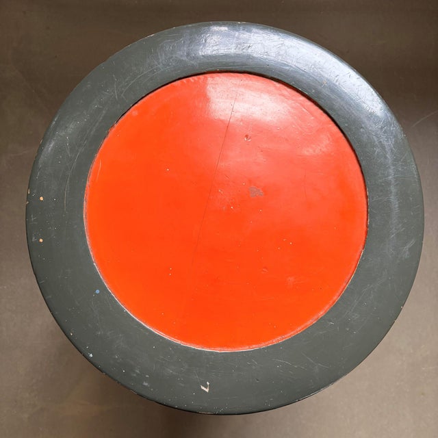 Art Deco Style Green and Orange Adjustable Piano Stool, 1920s-1930s For Sale - Image 13 of 14