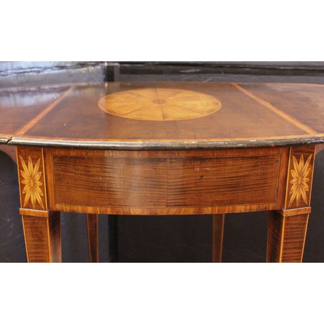 English Circa 1790 Sheraton Taste Oval Pembroke Table by George Simson, London For Sale - Image 3 of 8
