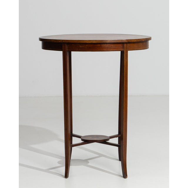 19th Century English Inlaid Oval Side Table For Sale - Image 11 of 14