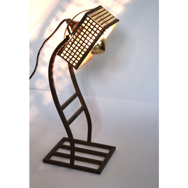 Small brass table lamp in the typical Viennese Art Nouveau design. Beautiful old patina. 1 E14 bulb European Plug (up to...