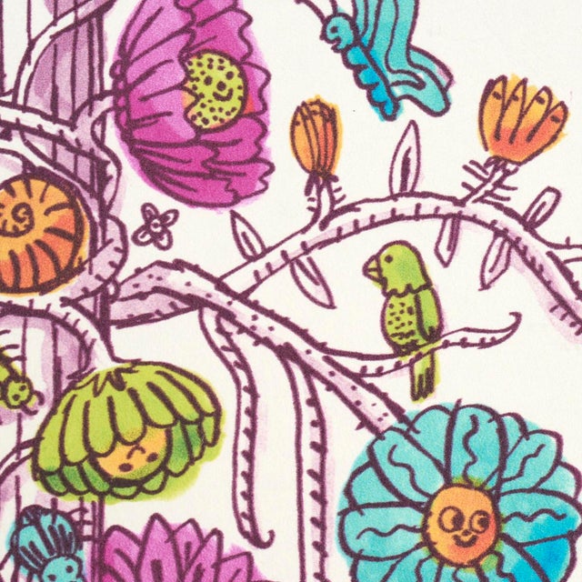 Schumacher Schumacher x The New Yorker Edward Steed's Towers Of Flowers Wallpaper In Multicolor Burst For Sale - Image 4 of 5