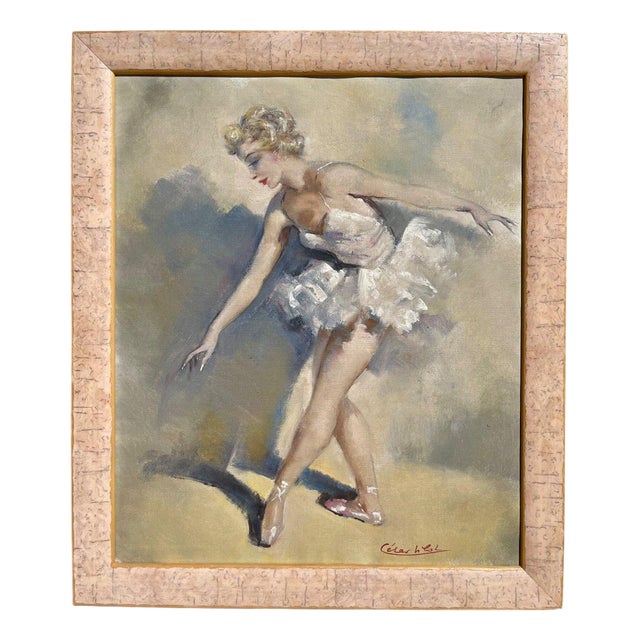 César Vilot, Ballerina, Oil on Canvas, Framed For Sale