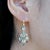 Nina Zhou Jewelry Nina Zhou Aquamarine Sapphire Diamond Chandelier Drop Earrings in 14k Gold - A Pair For Sale - Image 4 of 4