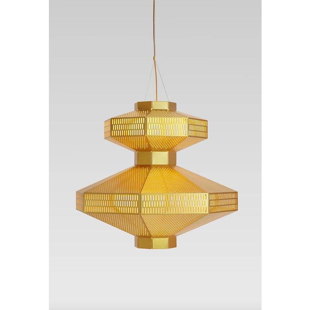 Ma-Rock T Gr Golden Suspension Lamp by Jaime Hayson for Parachilna For Sale - Image 4 of 10