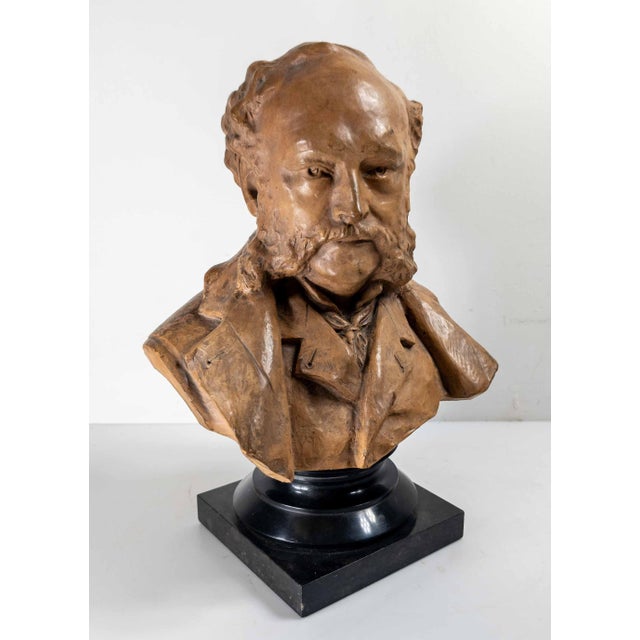 American 19th Century American Terra-Cotta Bust of a Gentleman by Olin Levi Warner For Sale - Image 3 of 18