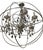 Extraordinary Swedish design of an old world crystal chandelier encased in a modern sphere of metal circles designed in...