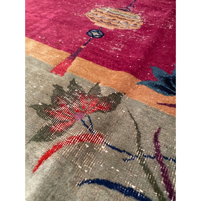 Antique Chinese Hand-Knotted Rug - 8′10″ × 11′3″ For Sale In Washington DC - Image 6 of 12