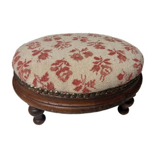 Early 20th Century Antique Victorian Oval Footstool For Sale