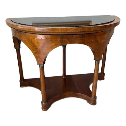 1930s Biedermeier Style Demi Lune Console For Sale
