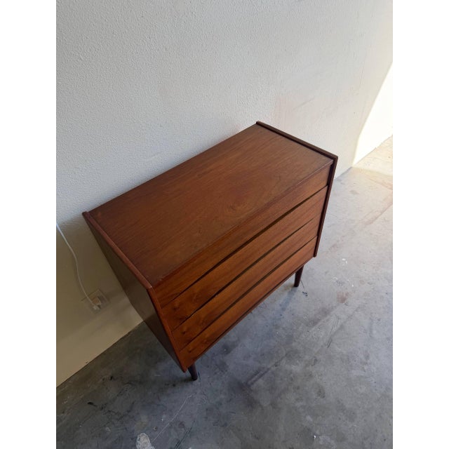 Brown Vintage Danish Teak 4-Drawer Dresser in the Style of Arne Vodder - Mid-Century Modern Chest 1960s For Sale - Image 8 of 9
