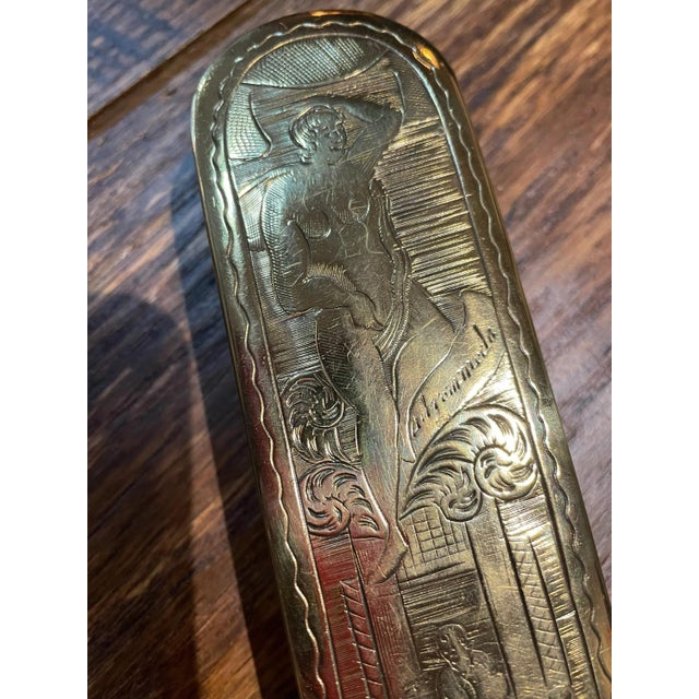18th Century Dutch Brass Tobacco Box: Scandalous Lovers Scene For Sale In Pittsburgh - Image 6 of 10