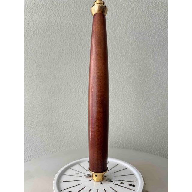 Pendant Lamp in Brass and Teak with Frosted Glass, Italy, 1980s For Sale - Image 13 of 18