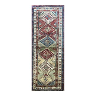 Antique Caucasian Runner, 3'2" × 9'0" For Sale