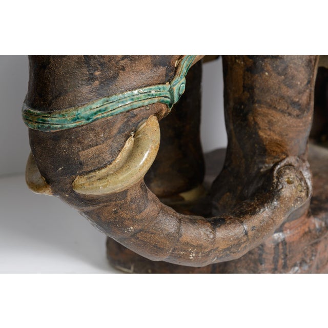 Pair Elephant Garden Seats Rare Large For Sale - Image 4 of 15