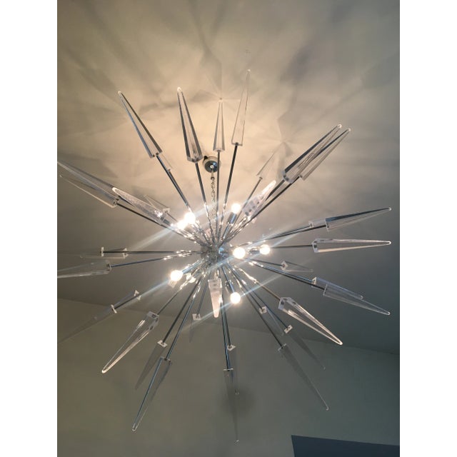Metal Italian Murano Glass Sputnik Chandelier For Sale - Image 7 of 11