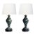 Pair Vintage Italian Baluster-Form Verde Antico Marble Lamps For Sale