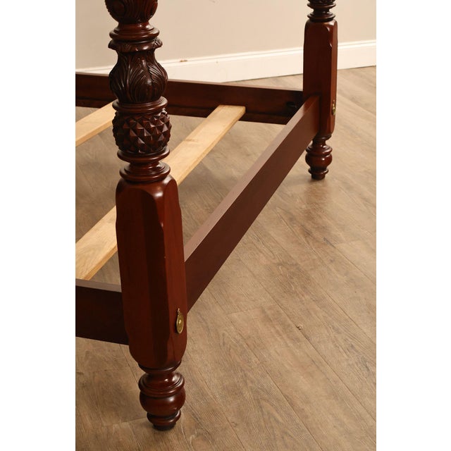 Carved Mahogany Four-Poster Queen Bed Frame For Sale In Philadelphia - Image 6 of 18