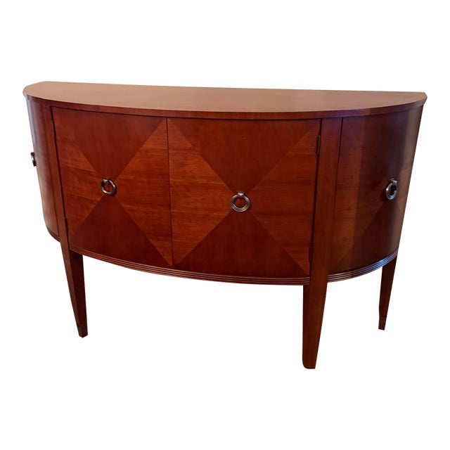 Ethan Allen “Avenue” Collection Demilune Sideboard - Modern Black Cherry. For Sale