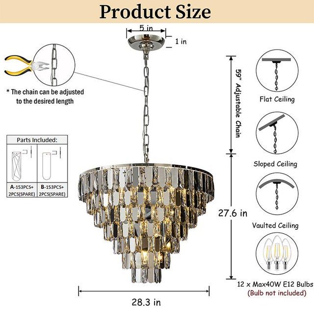 Command attention with this breathtaking 7-tier smoked crystal chandelier, crafted to bring unmatched luxury and...