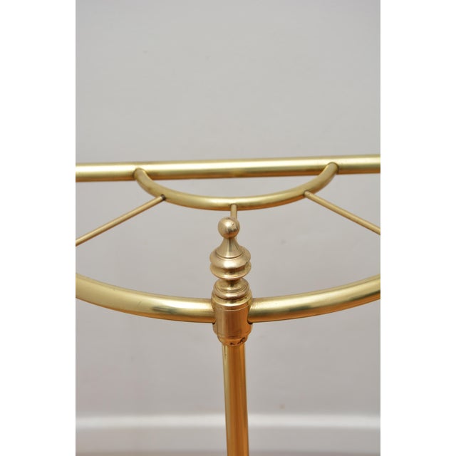 Metal Vintage Demi Lune Umbrella Stand in Brass, 1940 For Sale - Image 7 of 11