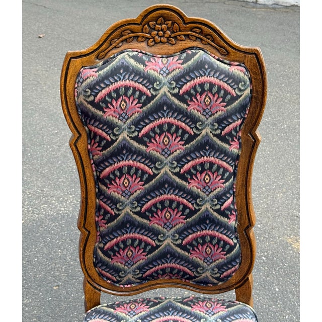 1970s Mid 20th Century Solid Oak French Country Dining Chairs - Set of 6 For Sale - Image 5 of 11