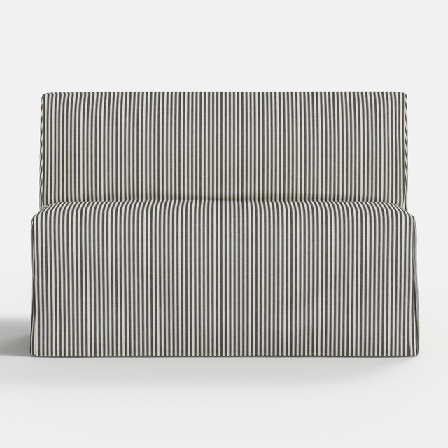Not Yet Made - Made To Order Stoffer Home x Cloth & Company Slipcover for Lindy Dining Banquette in Jane Stripe Carbon For Sale - Image 5 of 7