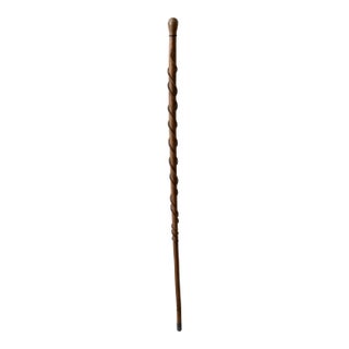 Antique Cane With Steam Bent Spiraling Branch Detail, Circa Early 20th Century For Sale