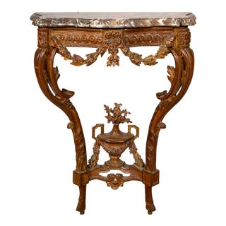 Louis XVI Waxed Oak Console Table For Sale