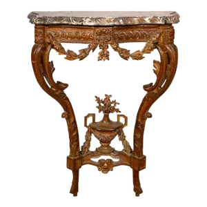 Louis XVI Waxed Oak Console Table