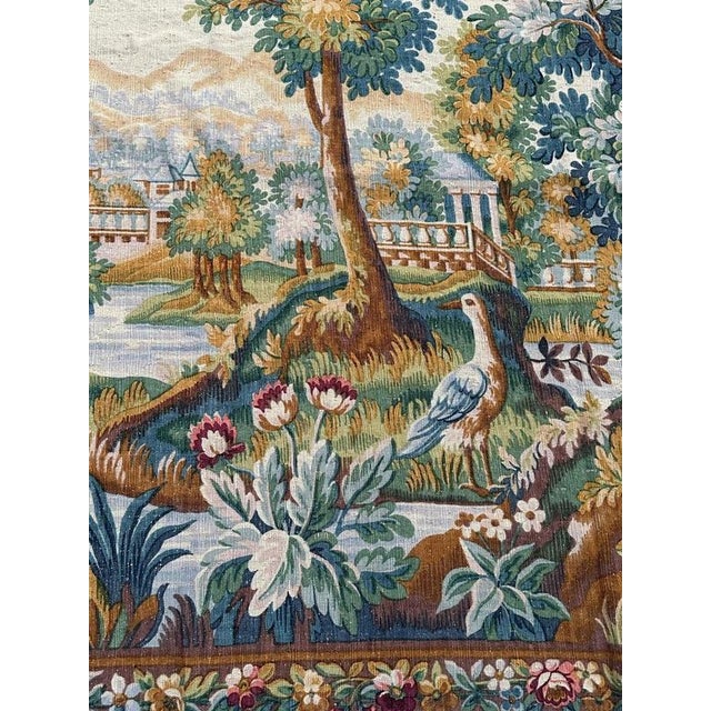 1960s Vintage Silk Screen Printed Tapestry Verdure Chantilly, 1960s For Sale - Image 5 of 18