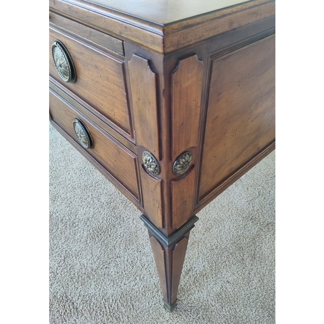 Brass French Style Partner's Desk by Baker, Circa 1970s For Sale - Image 8 of 18