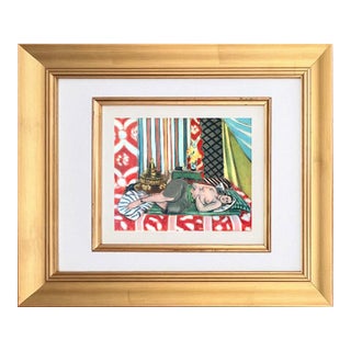 Matisse 14 Recumbent Odalisque With Silver Grey Trousers Framed For Sale