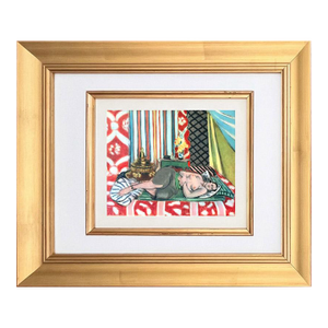 Matisse 14 Recumbent Odalisque With Silver Grey Trousers Framed