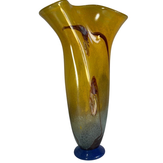 Horia-Constantin Puscariu Signed 17 + Tall Abstract Floral Art Glass Vase For Sale In New York - Image 6 of 18