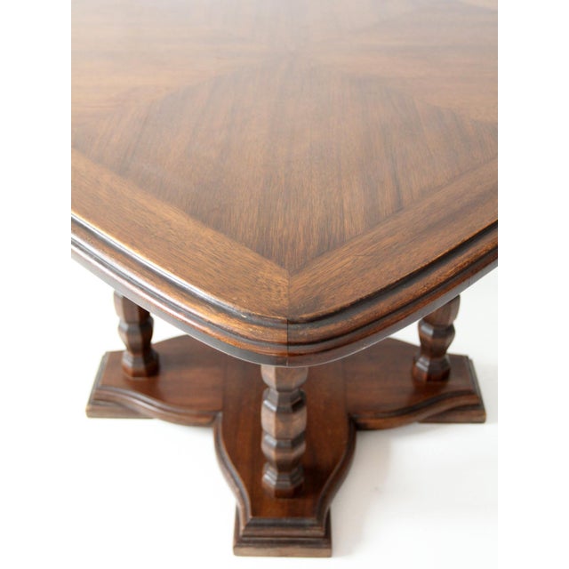 Vintage 1970s Colonial Revival Game Table Set With Four Cane Back Chairs For Sale - Image 15 of 18